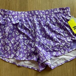 Purple Leopard Print Athletic Shorts All in motion large